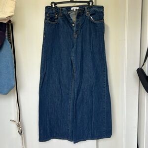 Re/Done Classic Blue Denim wide leg Jeans
